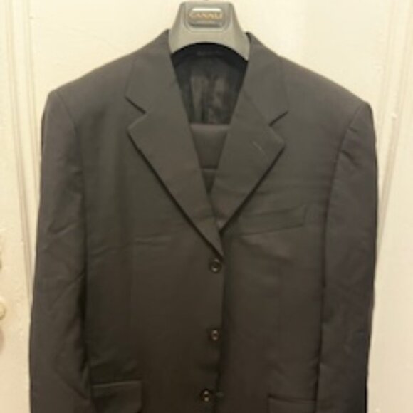 IMPECCABLE Canali 40RClassic Fit Black 3-button PleatedSuper 130s Wool
